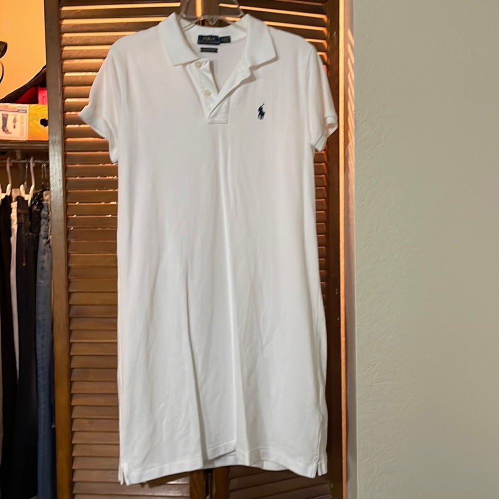 White Polo Mesh Mini Dress